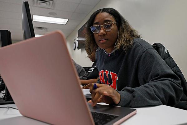 Student on a laptop